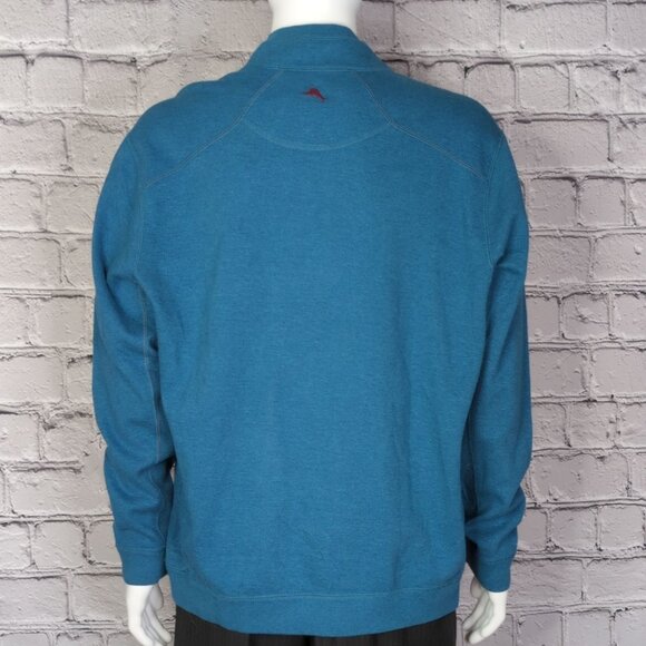Tommy Bahama Mens XL Blue Red Reversible Flipside 1/4 Zip Pullover Sweater - Picture 4 of 13
